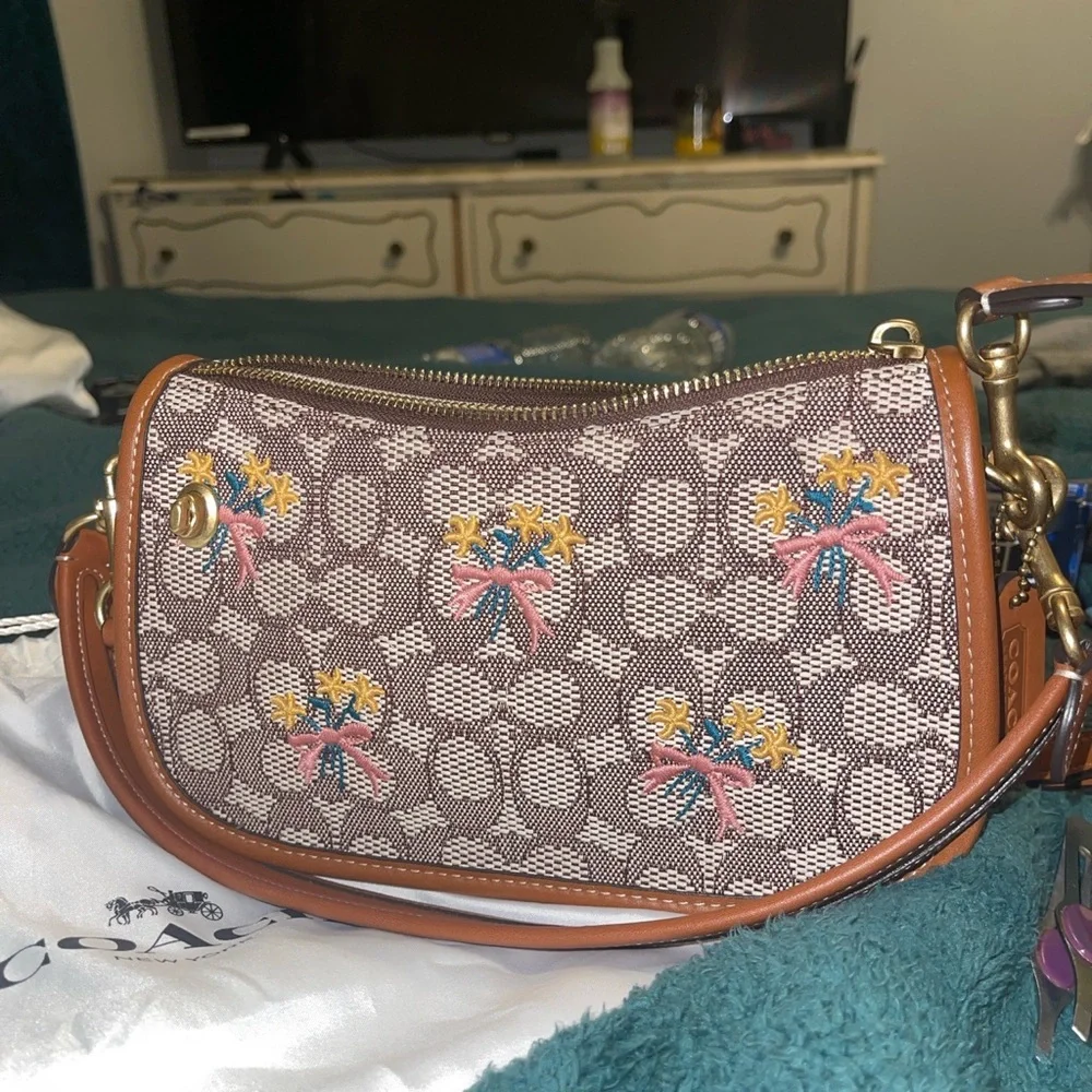 Coach | Bags | Coach Swing Bag Flowers Embroidered | Poshmark